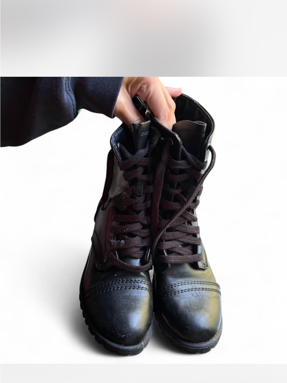 Classic Black Lace-Up Women’s Combat Boots